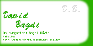 david bagdi business card